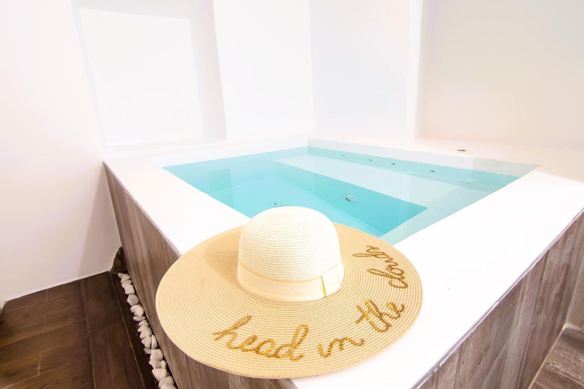 Santorini Rooftop Hot Tub With Panoramic Views