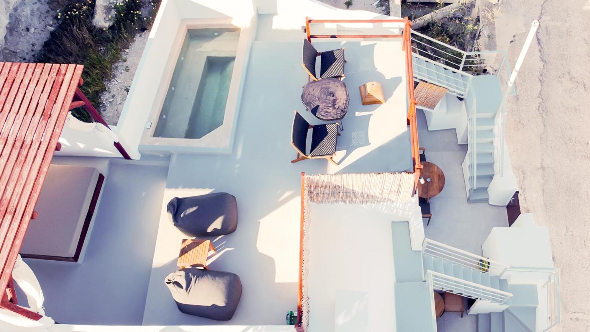 Santorini Rooftop Hot Tub With Panoramic Views Villa *